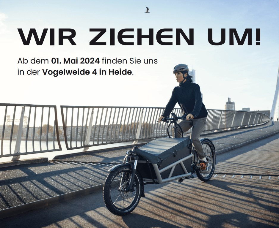 Ankündigung des Umzugs des Heider Fahrradhauses
